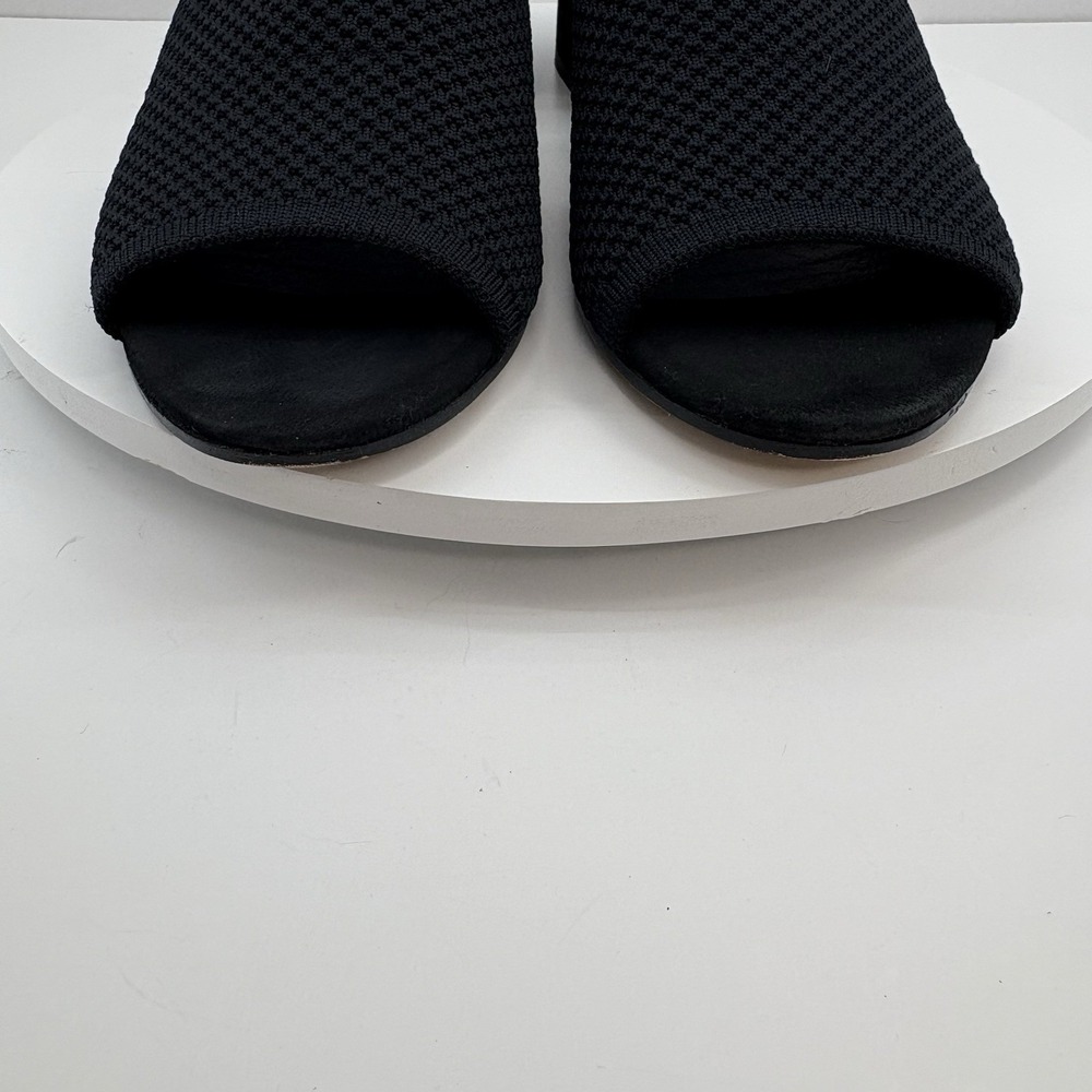 Eileen Fisher Women's Size 10 Black Ferris Knit Peep Toe Block Heel‎ Sandals - Picture 8 of 10